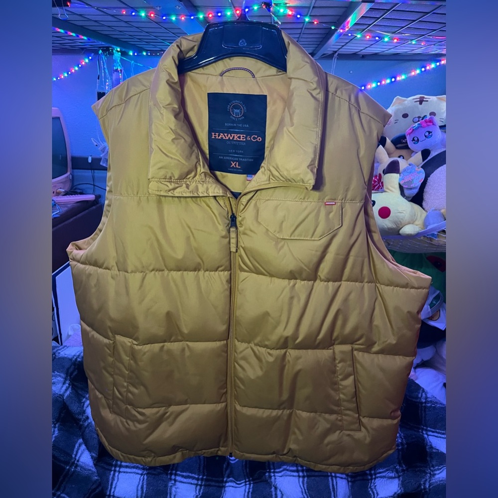 Yellow puffer vest
